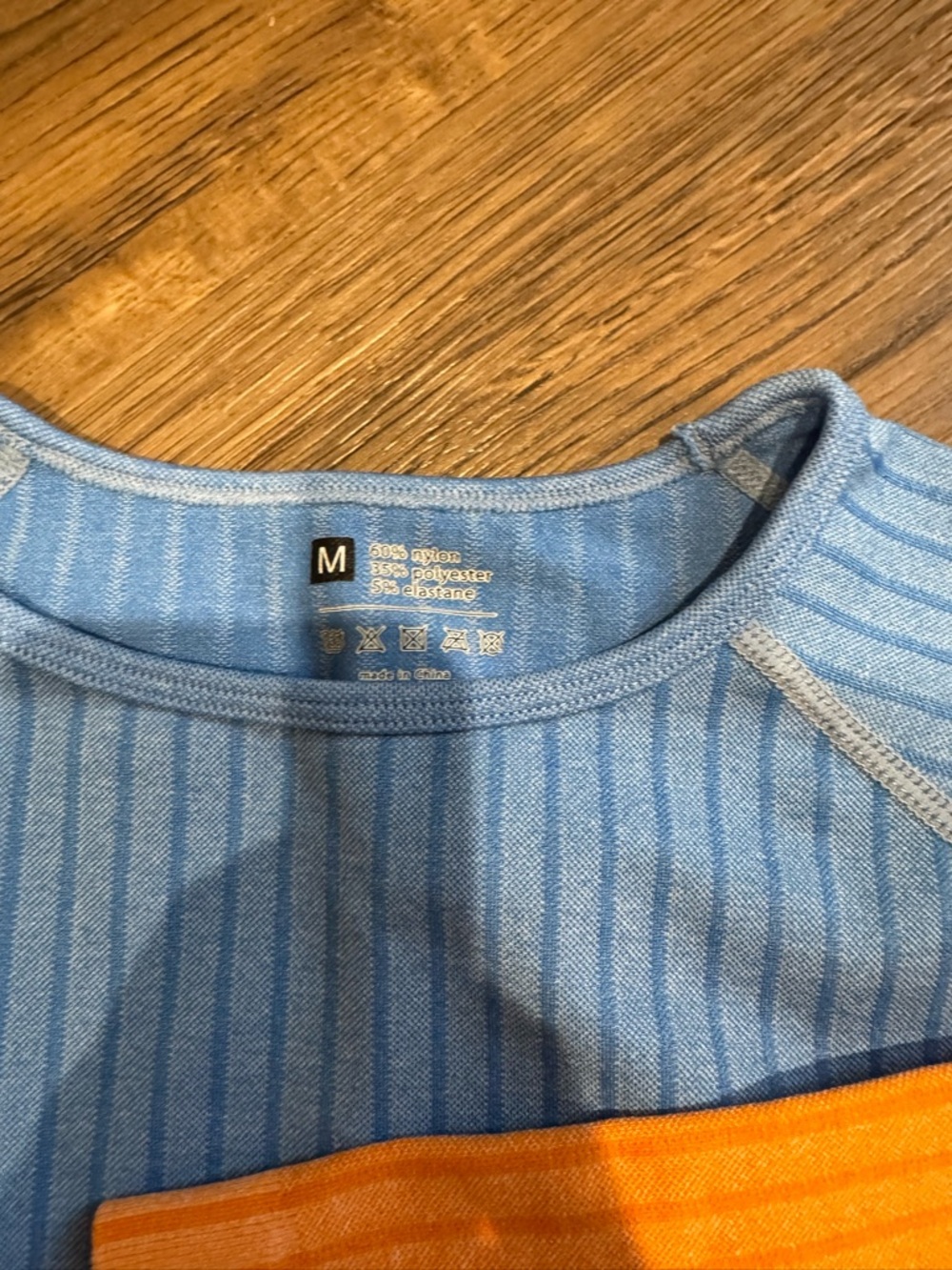 Bright Orange Ribbed Crop Top + Light Blue Ribbed Crop Top - Duo - Picture 2 of 7
